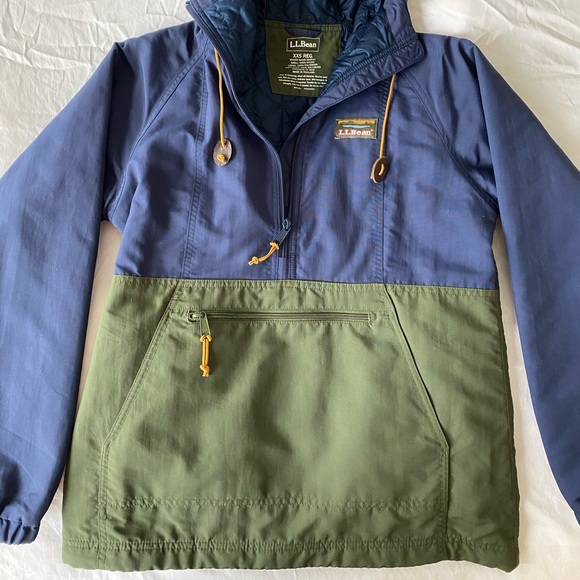 LL Bean Pullover Jacket in Navy/Olive, XXS - Picture 4 of 6